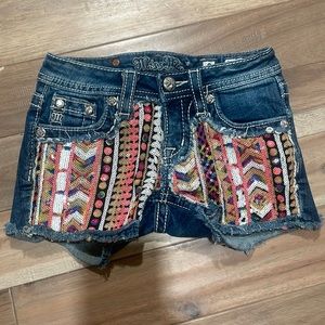 Miss me shorts with sequined detailing in front and back pockets